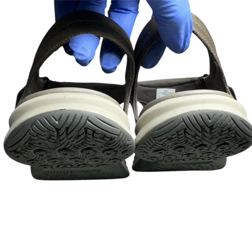 Merrell Tideriser Luna Leather Adjustable T-Strap Brindle Thong Sandals Size 10 - Picture 7 of 15